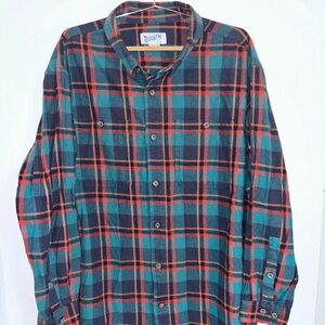 Duluth Trading Co Mens 2XL Flannel Shirt Long Sleeve Plaid Relaxed Fit Button Up